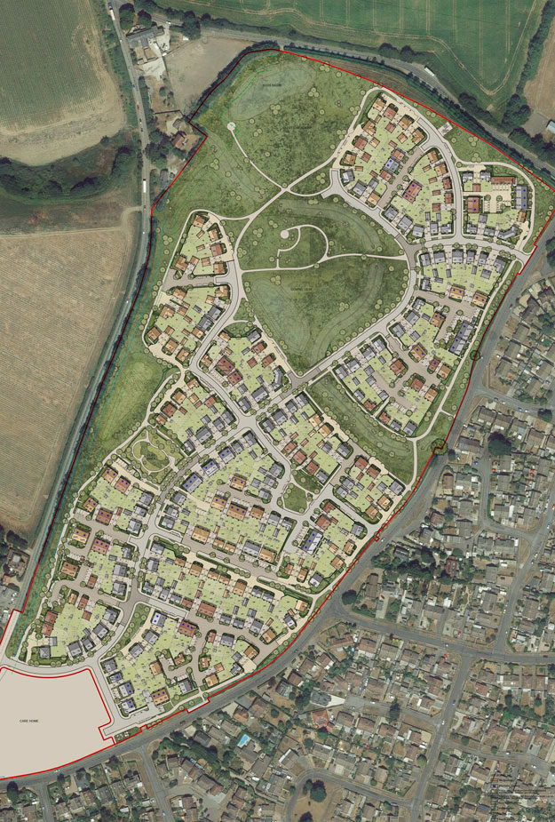 Hook Lane Pagham Coloured Layout